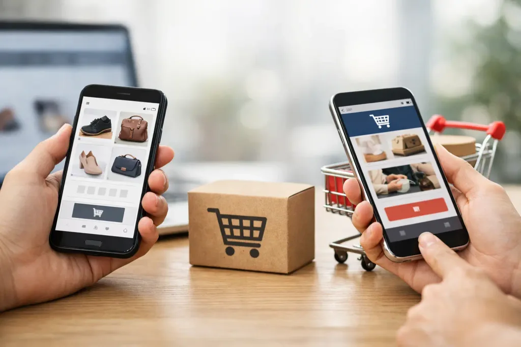 Comparação entre aplicativo nativo e PWA para e-commerce no celular