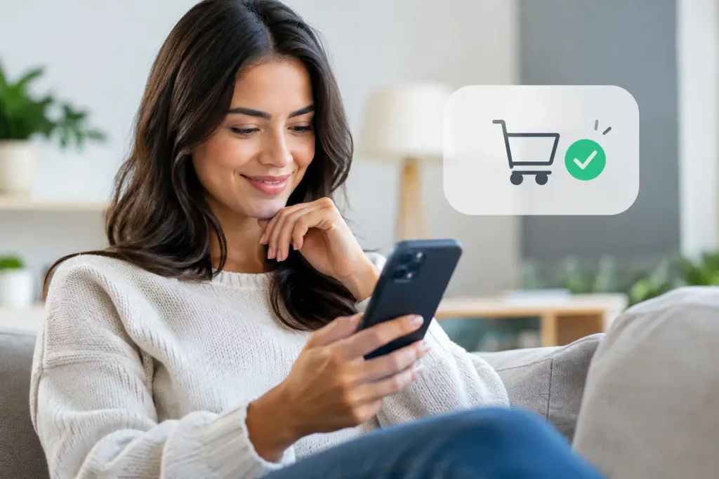 Exemplo de abandono de checkout reduzido em aplicativo nativo de e-commerce
