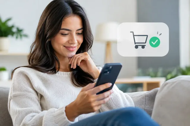Exemplo de abandono de checkout reduzido em aplicativo nativo de e-commerce