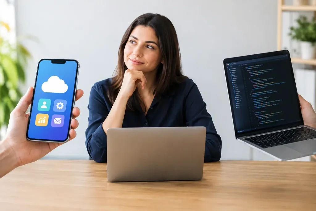 Comparação entre SaaS mobile e desenvolvimento interno de aplicativo