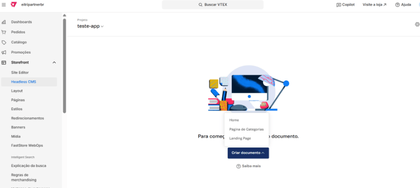 Configuração do projeto com URLs de Content-Types preenchidas